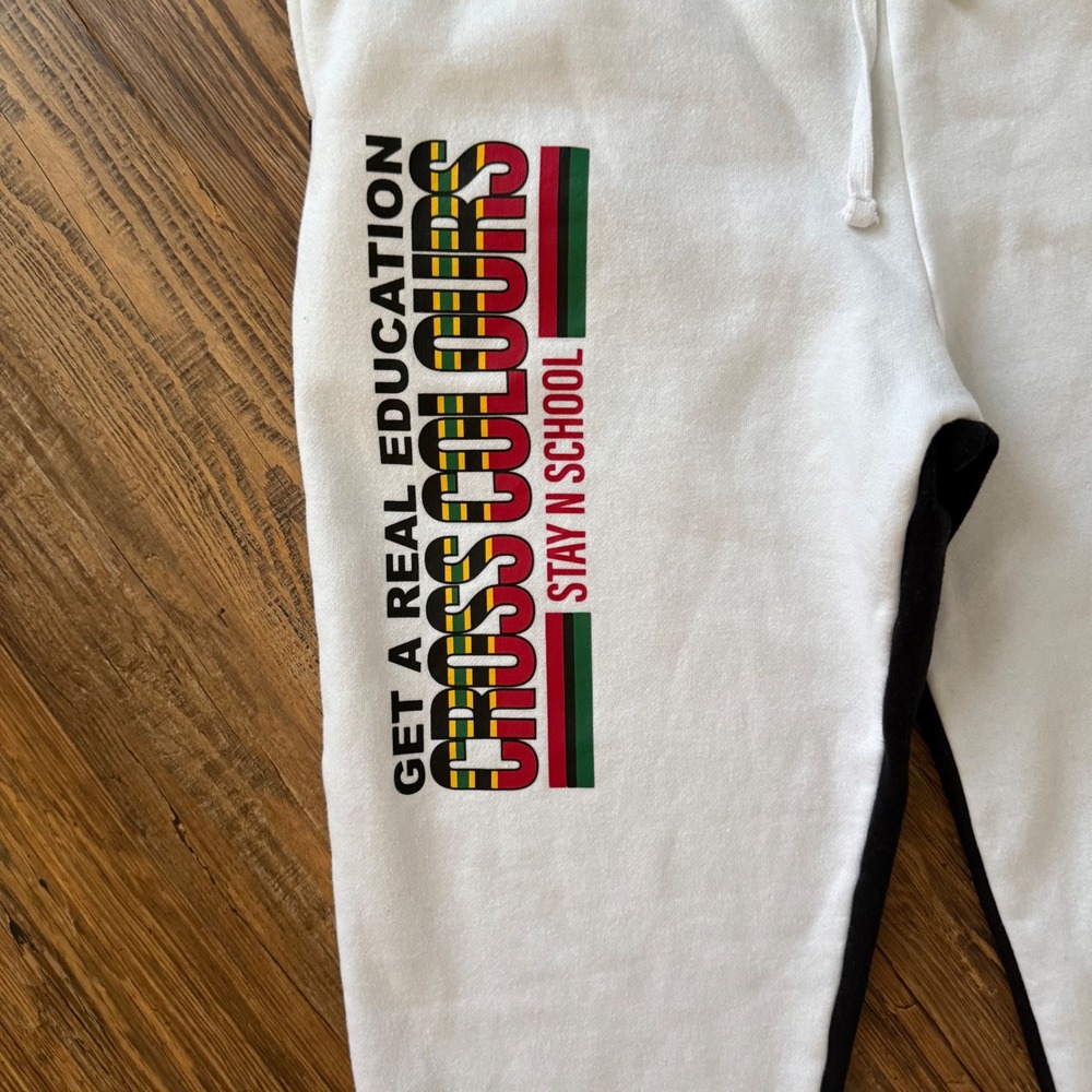 Cross Colours Hoodie Hip Hop Sweatpants Set Mens 2XL Stay N School Retro - Picture 10 of 16